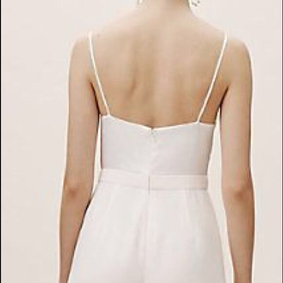 New BHLDN x Jill Stuart Nicki Jumpsuit $328 Sz 6 Off-White BRIDAL Wide-leg Crepe - Picture 5 of 7